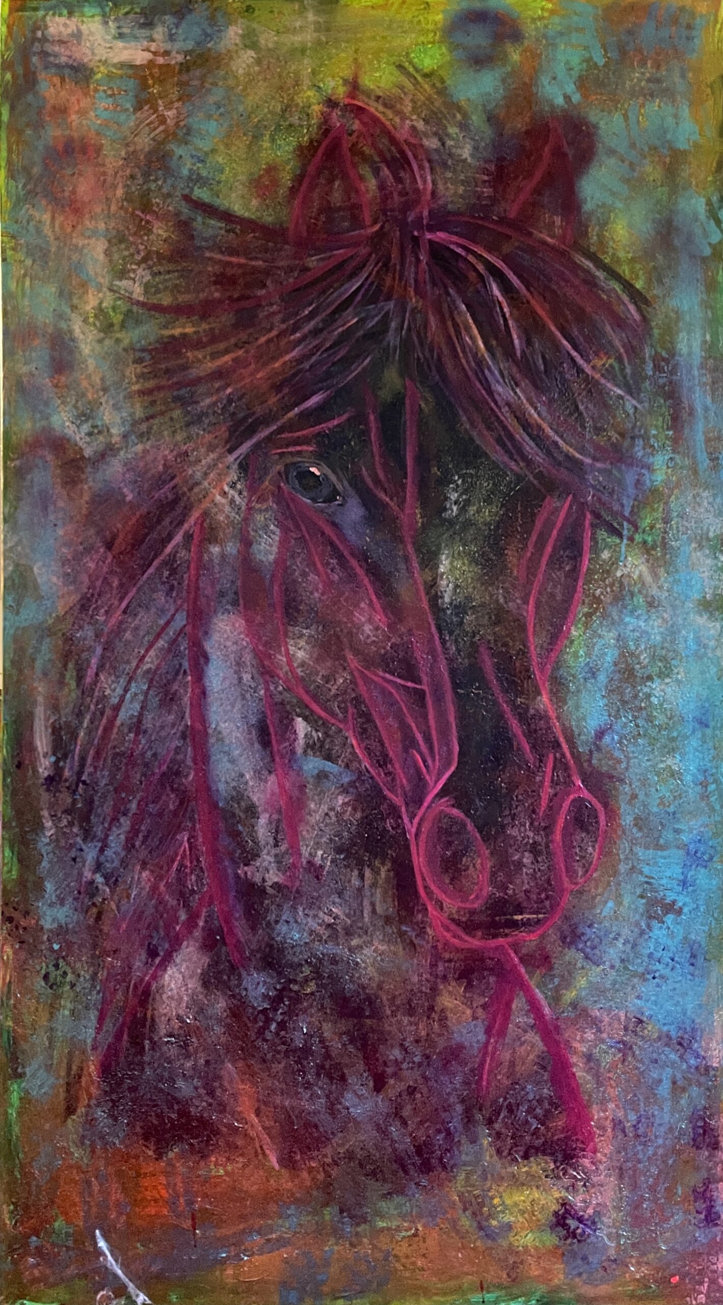 Pink neonhest